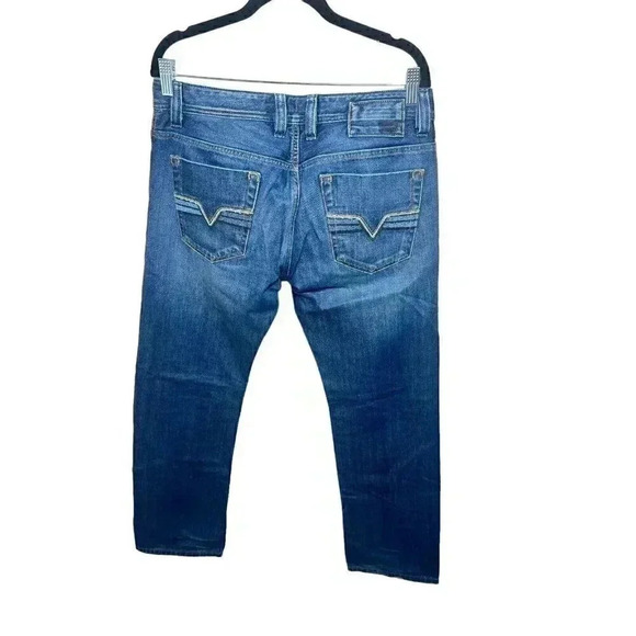 Diesel Viker Regular Straight Fit Blue Distressed Jeans Mens 30x30 - Picture 9 of 11